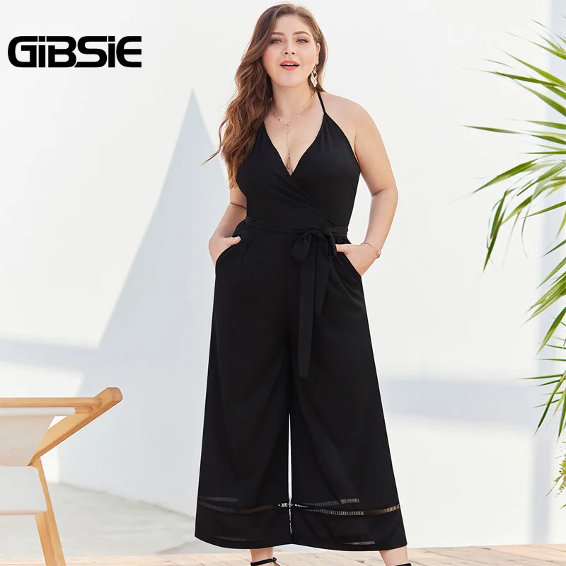 plus size spaghetti strap jumpsuit