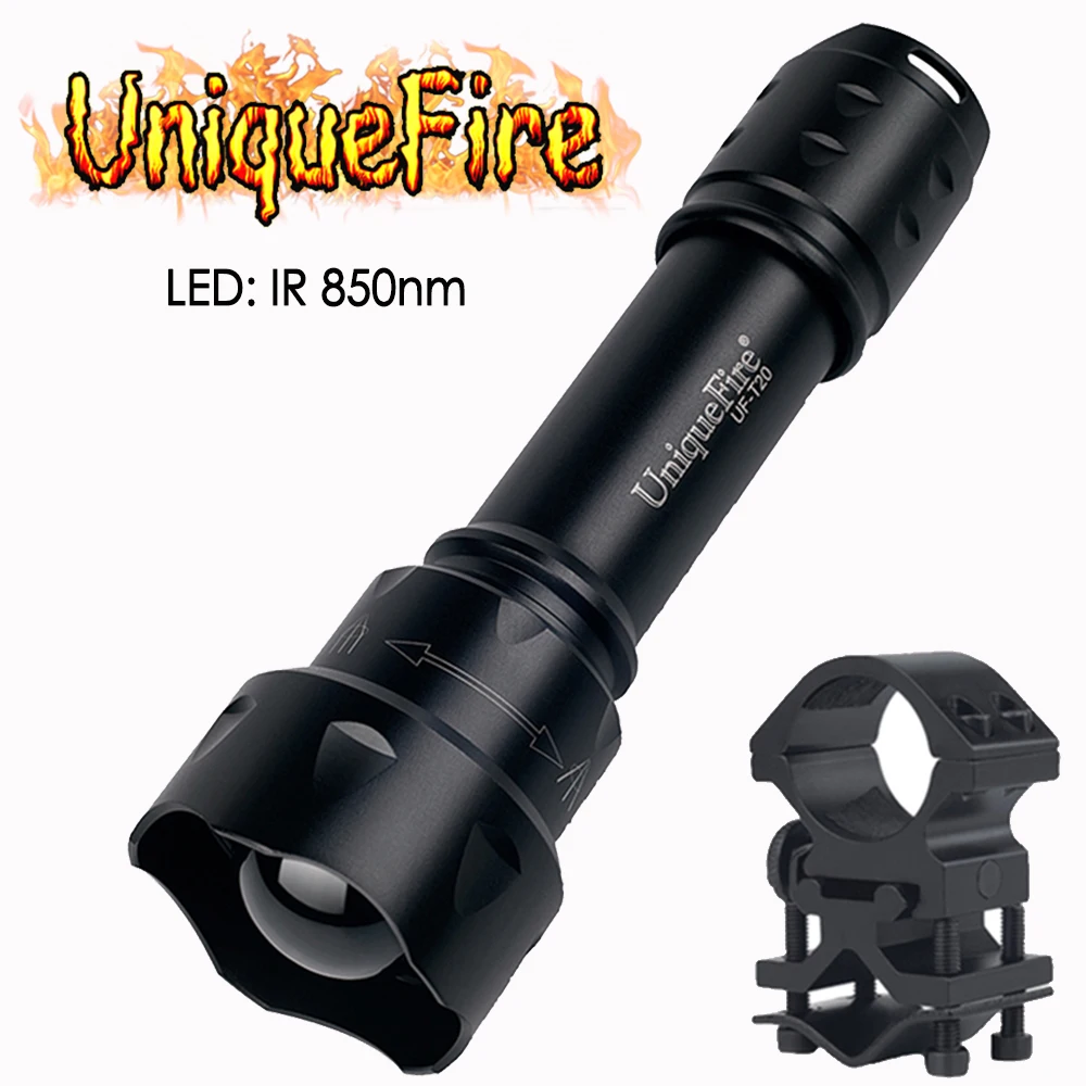 UniqueFire Mini Flashlight T20 IR 850NM 3 Modes Infrared Night Vision 38mm Lens with Scope Mount For Hunting | Лампы и освещение