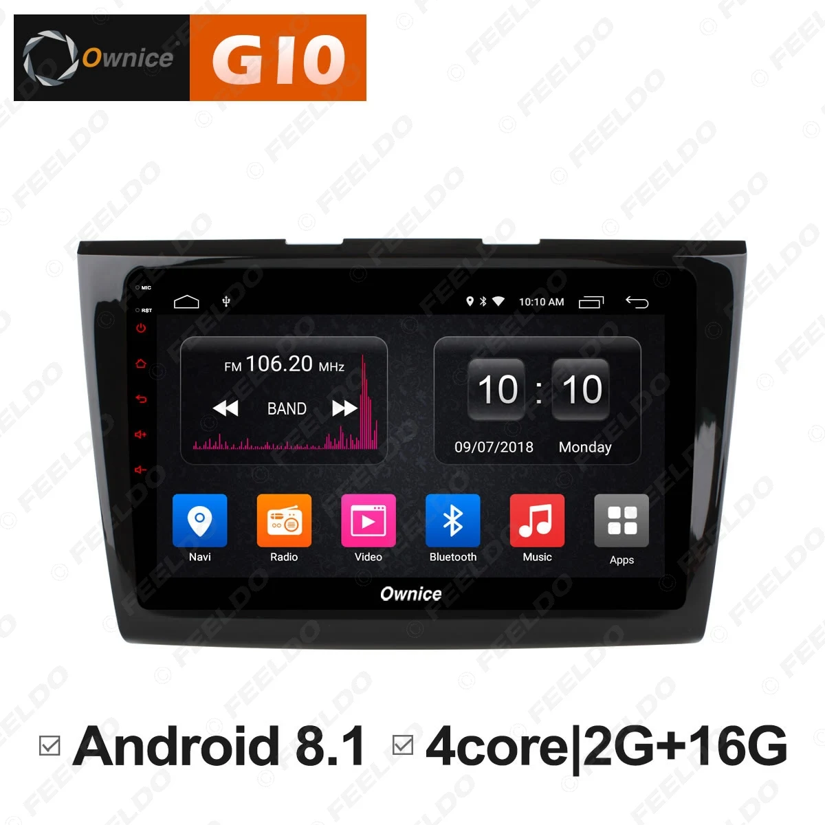 Perfect FEELDO 9" Android 6.0 4-Core/DDR3 1G/16G/Support 4G Dongle Car Media Player With GPS/FM/AM RDS Radio For  Taurus 2015-2017 1