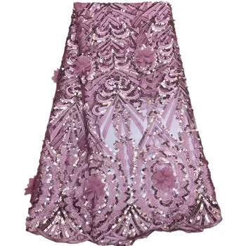 

Newest mysterious Patterns with sequins design Appliqued party dress fabric ADF15,Fast and Free shipping French Lace Fabric