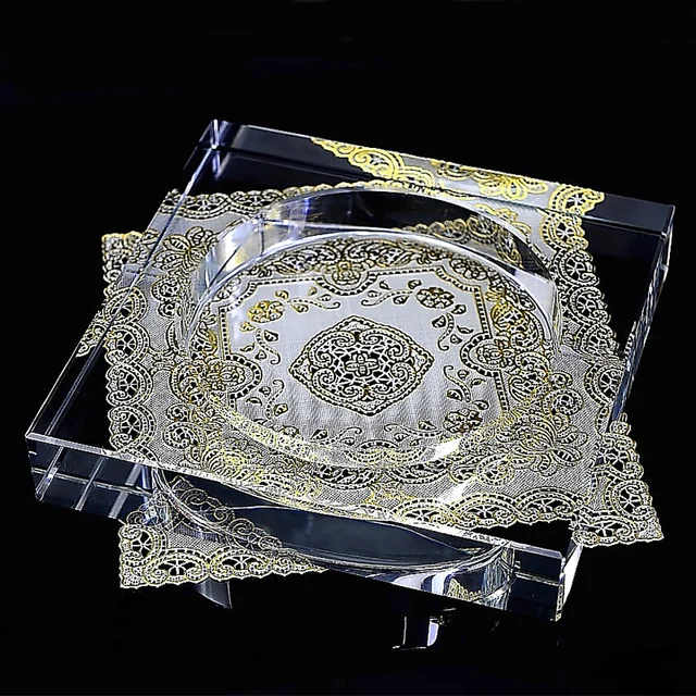 Luxury Crystal Glass Ashtray Elegant, Square Ashtray in 3 Sizes & 4