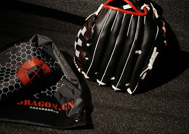 Высокое качество спортивные черные бейсбольные перчатки для занятий софтболом свободный размер 12,5 для тренировок для взрослых мужчин и женщин