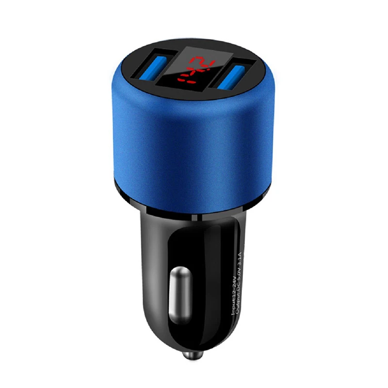 3.1A المزدوج USB شاحن سيارة 2 ميناء شاشة الكريستال السائل 12-24 V السجائر مقبس ولاعة سريع سيارة شاحن محول الطاقة سيارة التصميم