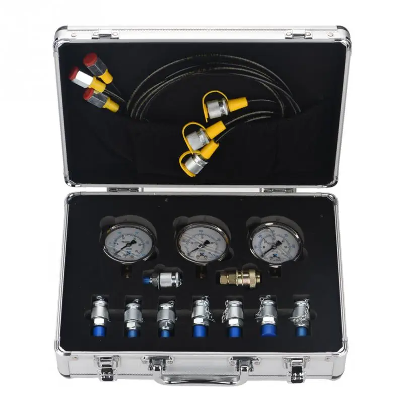 Excavator Hydraulic Pressure Gauge Test Tools Kit with Testing Point