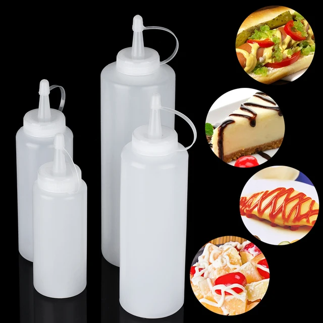 1PC Plastic White Chocolate Squeeze Bottle With Cap Bread Baking