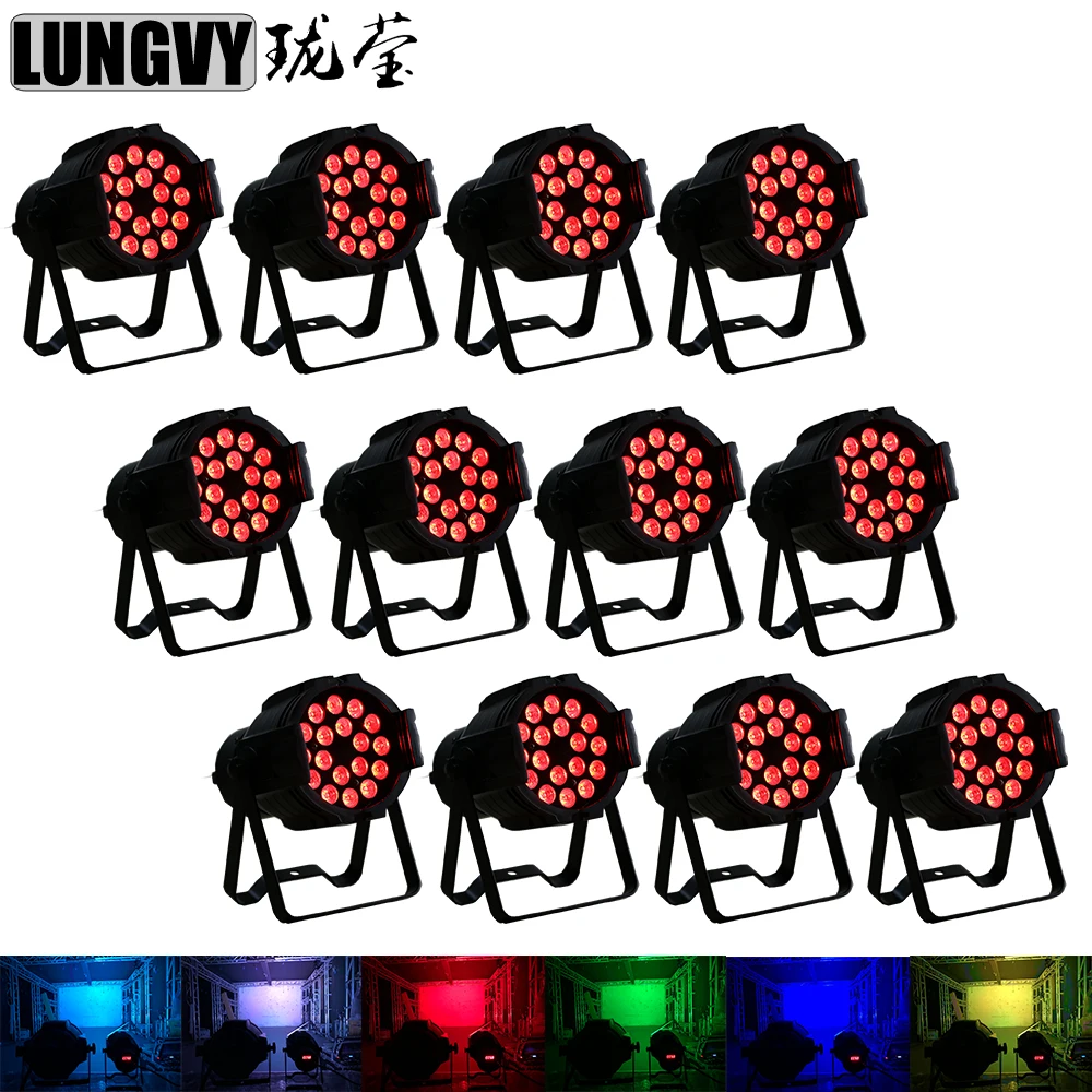 

Free Shipping 12pcs/lot 18x3W Led Par Light RGB DMX-512 3CH/7CH Magic Effect Led Stage Disco Club Party Light