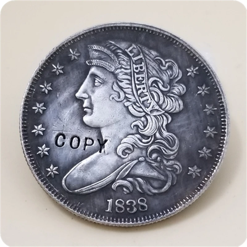 Копия реплики США 1838 P50C Liberty Facing Left Half Dollar Patterns имитация монеты