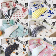 7 шт./компл. Ins детское постельное белье из хлопка детское постельное белье набор для кроватки бампер Комплект для детской кроватки, Постельный набор протектор розовые облака олень КИТ Корона
