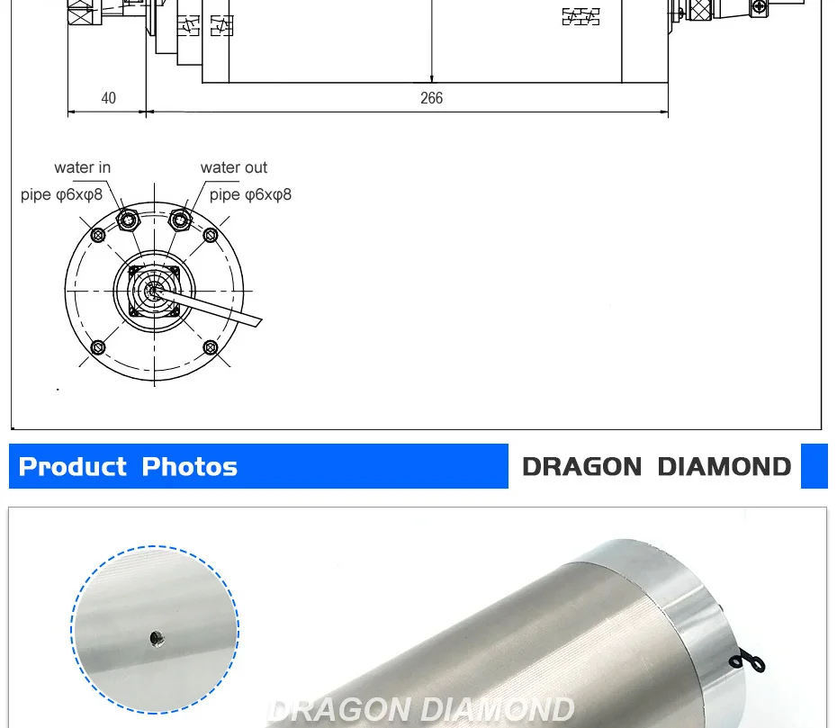 105 кВт 235x220 мм ER20 Spindle24000rpm мотор шпинделя с водяным охлаждением Гравировальный фрезерный шпиндель AC 380 в/в для деревообрабатывающего станка