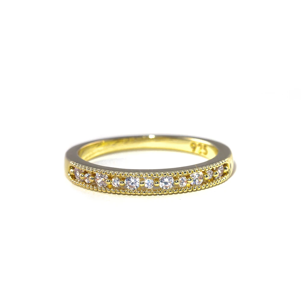 Huitan простой золотистый кольцо для женщин Стильный женский CZ Ювелирные изделия повседневные аксессуары для девочек много и оптом Прямая поставка