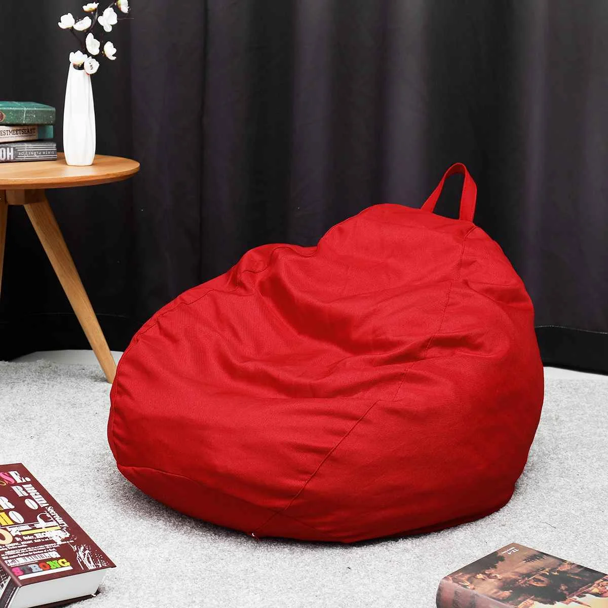 13 цветов, ленивый BeanBag, чехлы для диванов, стулья без наполнителя, льняная ткань, шезлонг, кресло, мешок для фасоли, пуховый диван, татами, гостиная - Цвет: Wine Red