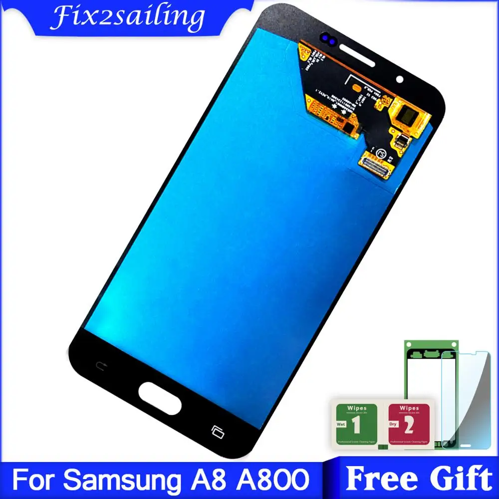 

New LCD For Samsung Galaxy A8 A800 A8000 A800F LCD Display + Touch Screen Assembly 100% Tested Working Display Super AMOLED