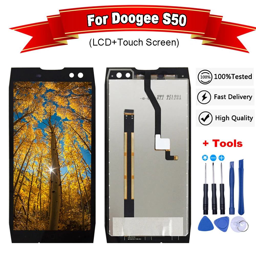 5 7 &quotдюймов Для Doogee S50 ЖК-дисплей Дисплей + кодирующий преобразователь сенсорного