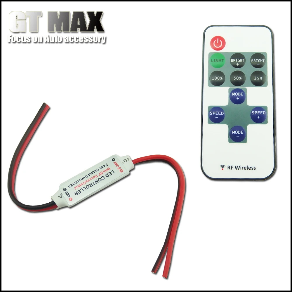 

One piece 12V RF Wireless Control Module Strobe Flash Controller for Car or Household Single Color LED Strip Light Unit Kit