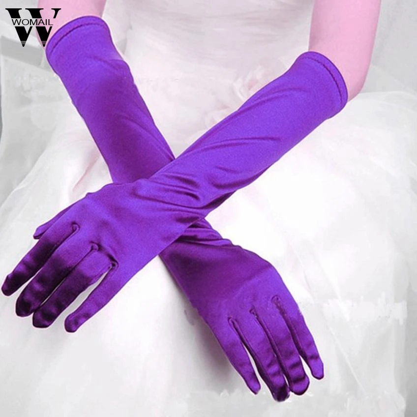 Buy dece142017 long gloves solid Womens Satin Opera