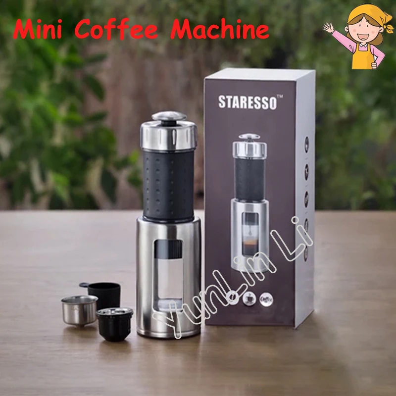 Portable Mini Coffee Machine Manual Italian Ice Drop Milk Foam Machine Multi-Functional Espresso Coffee Maker 80ml Capacity