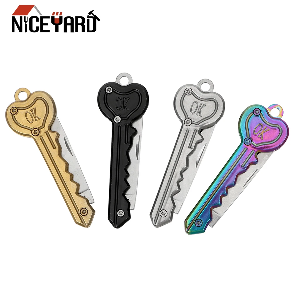 

NICEYARD Camp Outdoor Survive Tools Hand Tool Sets Keyring Blade Fold Pocket Knife Paper Cutter Mini Key Knife Letter Box Opener