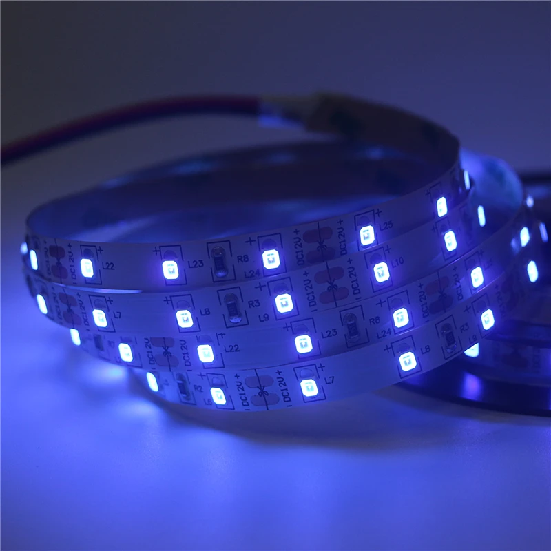 12V UV ультрафиолетовая 395 405nm Светодиодная лента 2835/3528 SMD 60led/m IP20 IP65