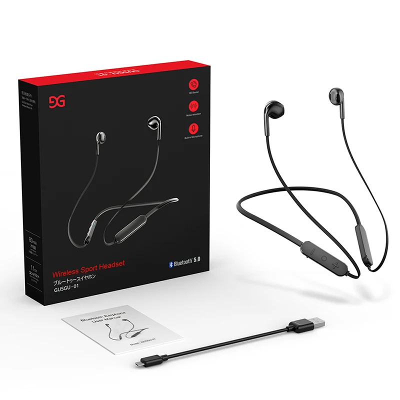 5 0 Bluetooth наушники Стереонаушники Беспроводные с шейным ободом IPX6 Спортивная