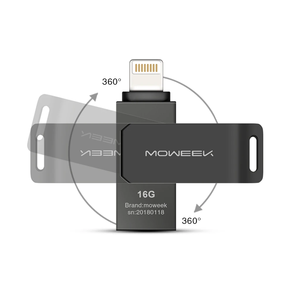 Moweek USB флеш-накопитель 64 ГБ для iPhone X, 8, 7, 6, 6 S, 32 ГБ, OTG USB флеш-накопитель для Lightning, iOS, USB флеш-накопитель 128 ГБ, флеш-накопитель