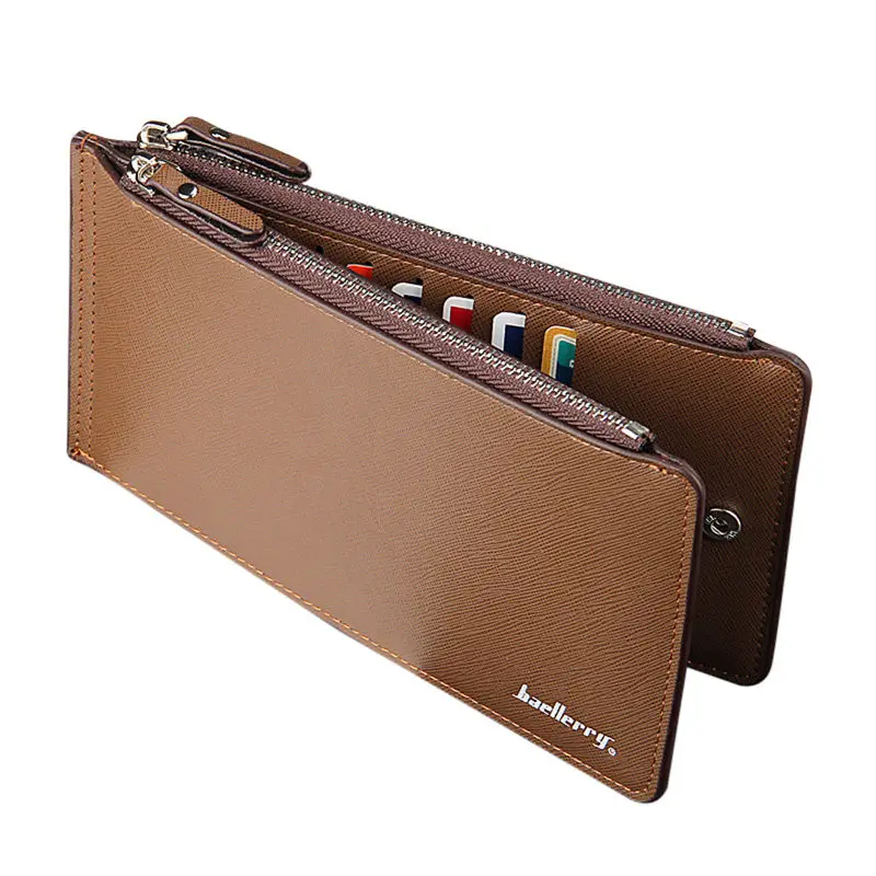 Телефон карманный роскошный мужской кошелек мужской бизнес-стиль, кожаный держатель для карт бумажник длинный кожаный кошелек VersatileL* 5 - Цвет: Coffee