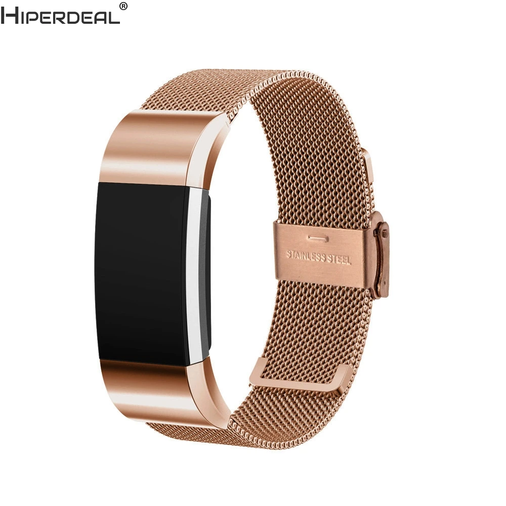 

HIPERDEAL Milanese Stainless Steel Quick Release Watch Band Strap For Fitbit Charge 2