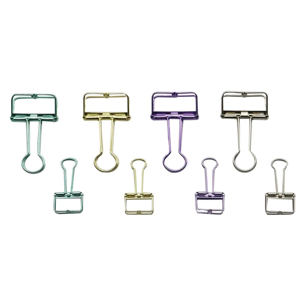 

40pcs/set Metal 4 colors Elliot folder Binder clip Hollow-carved Design Exquisite Ticket clip Student Office Supplies