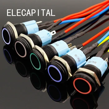 

LED momentary 16mm Waterproof Metal Push Button Switch 3V 5V 12V 24V 48V 110V 220V