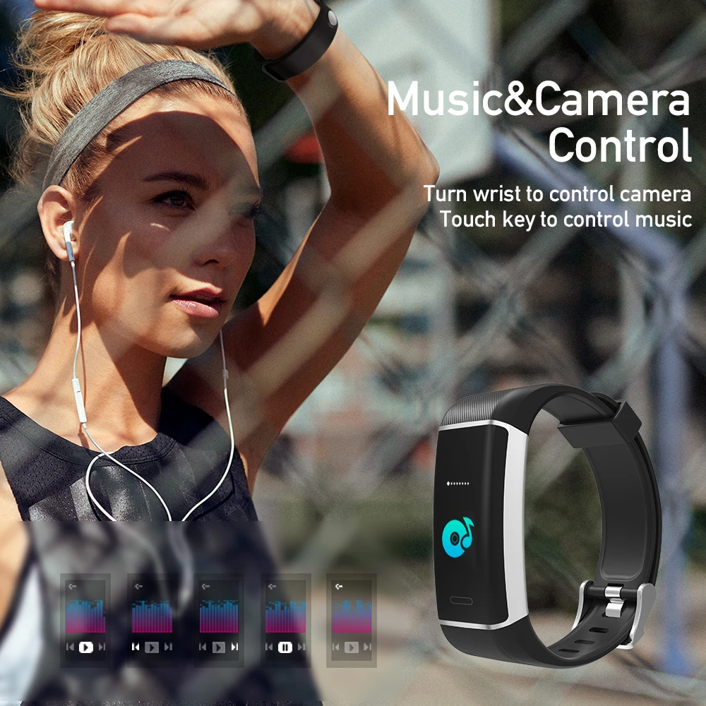 Greentiger W7 smart bracelet GPS heart rate smart wristband fitness tracker Music Control Sport Smart band PK Mi Band 3