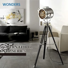 Industrial Bar Nordic American Creative Studio Retro silver and golden Floor Lights Tripod Searchlight Additional Net Floor Lamp