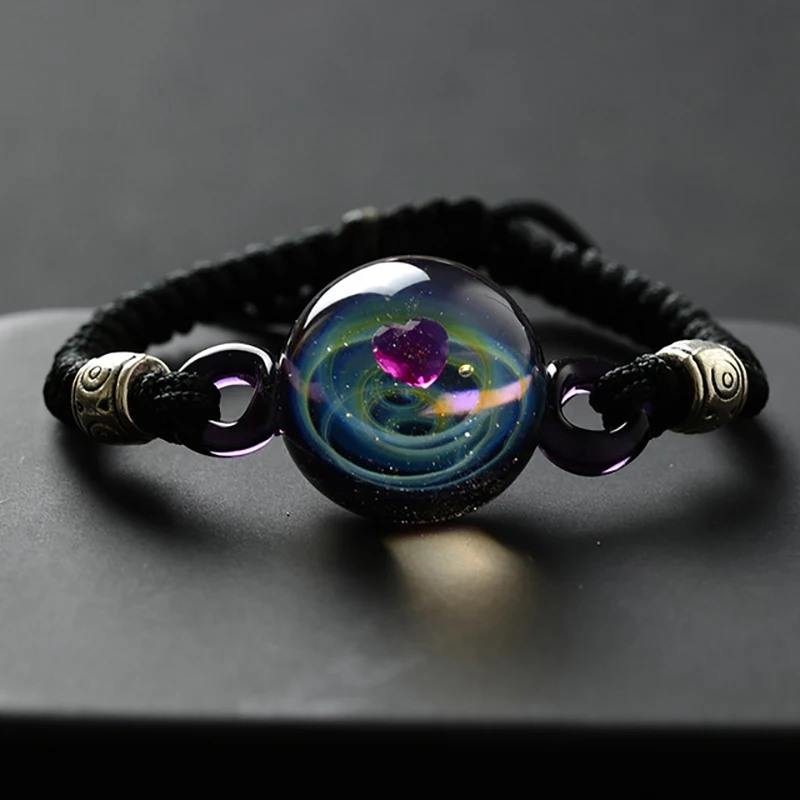 BOEYCJR Вселенная планеты стеклянные браслеты из бисера и браслеты галактика модные ювелирные изделия галактика солнечная система браслет для женщин Рождество