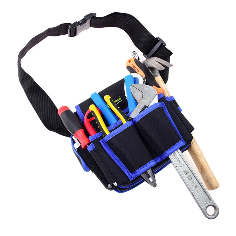 

Large Capacity Thicken Canvas Multi-functional Tool Waist Bag With Adjustable Belt 8 Pouch Storage Tool Bag Electrician Kit