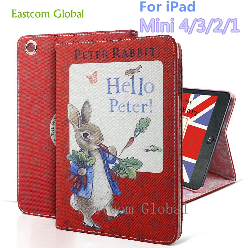 

Tablet Case For iPad Mini 4 3 2 1 Cover General 4 models Cartoon Animation Peter Rabbit With Auto Sleep / Wake Protective Shell