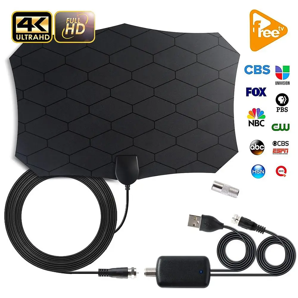 

240 Miles 1080P Digital HDTV Indoor TV Antenna With Amplifier Signal Booster Radius Surf HD Mini Antennas Aerial
