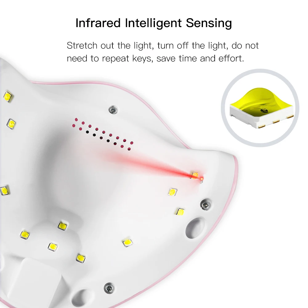 Лампа для ногтей для гель-лака 36 Вт Профессиональная Сушилка для ногтей Светодиодная УФ-лампа для ногтей с 3 настройками таймера, профессиональные инструменты для дизайна ногтей