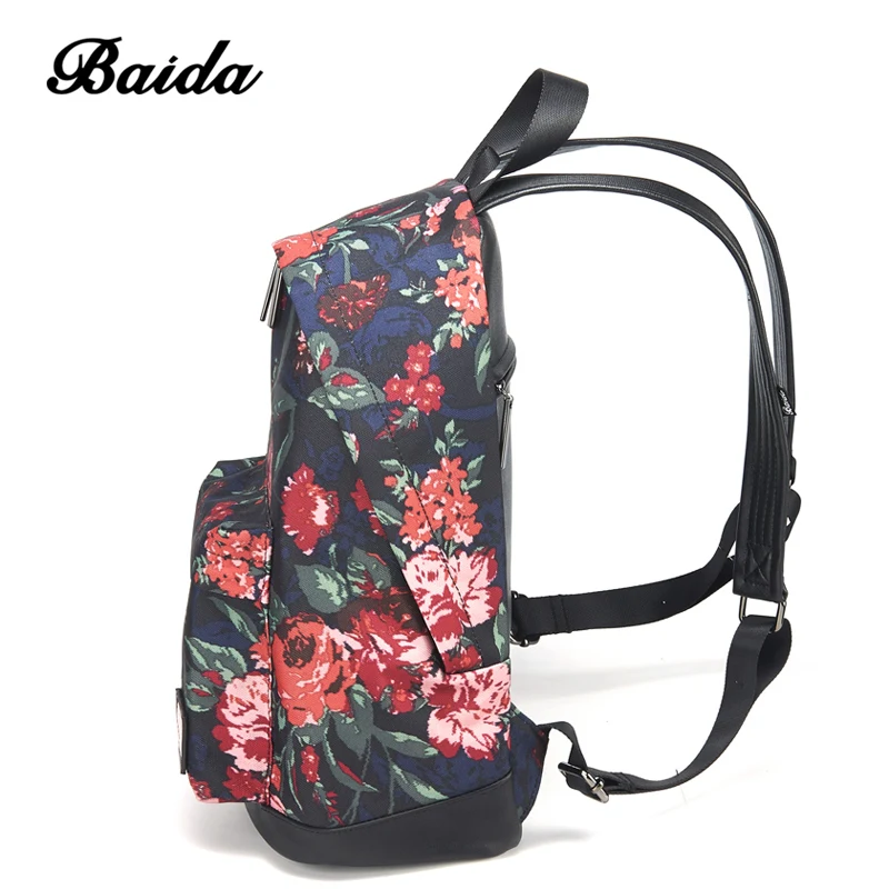 DAIDA impresión Floral Mochila de moda de las mujeres Mochila adolescentes hombro de la chica de cosméticos mujer Mochila de calidad superior