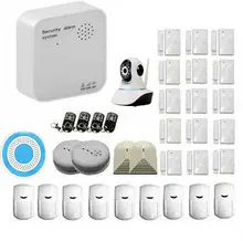 Wifi inicio sistema de alarma gsm inalámbrico con sensor de puerta de alarma y motion detector de cámara inalámbrica ip para la seguridad