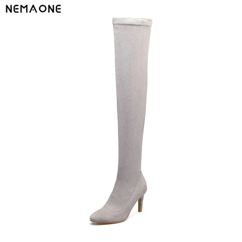 

New women sexy beautiful leg of women boots pointed toe 8.5cm super high heel women shoes autumn winter casual party shoes