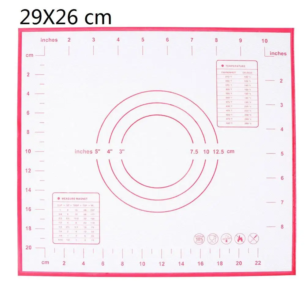 Ex-Большой силиконовый коврик для выпечки для духовки, раскатки теста, коврик для выпечки, раскатка помадка, кондитерские изделия коврик для печенья, антипригарные Инструменты для выпечки - Цвет: red