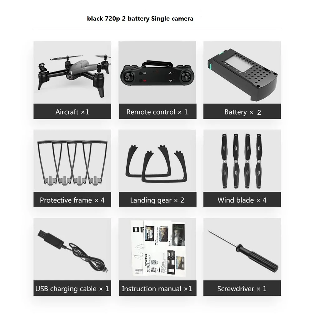 SG106 4K Радиоуправляемый Дрон Optische Stroom 1080P 720P HD Двойная камера в реальном времени антенна видео RC Квадрокоптер самолет вертолет Дрон - Цвет: 720P 2battery Black