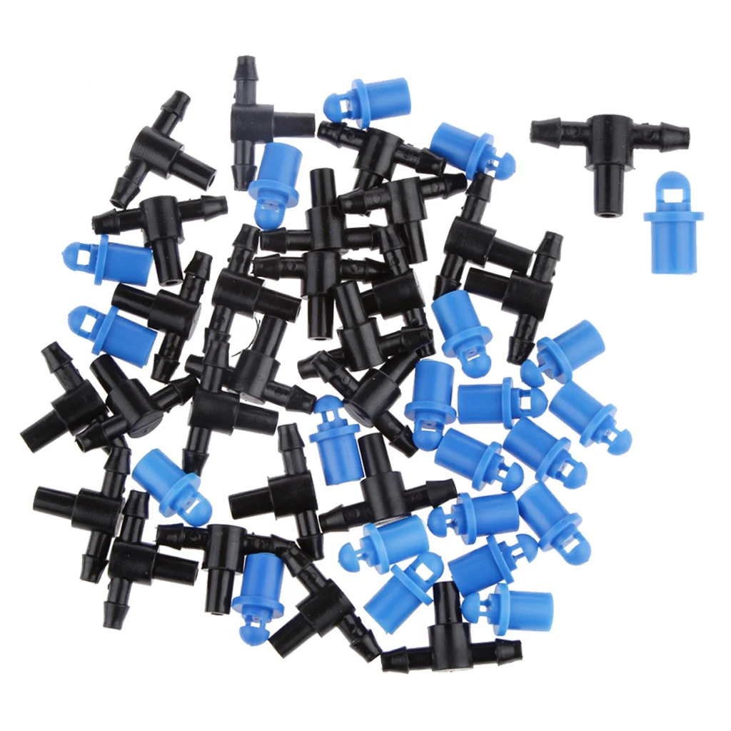 Set of 50 Sprayer Sprinkler Heads with Tee Kits Irrigation Misting Watering Garden Watering Supplies
