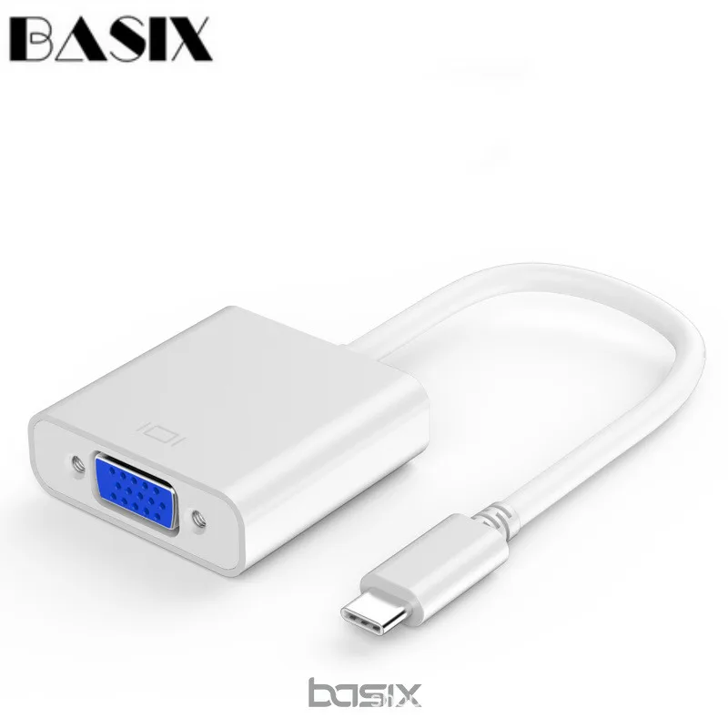 Basix usb C VGA адаптер USB 3 1 Тип женщин Кабель для Macbook 12in Chromebook Pixel Lumia 950XL Galaxy S8/9|Кабели