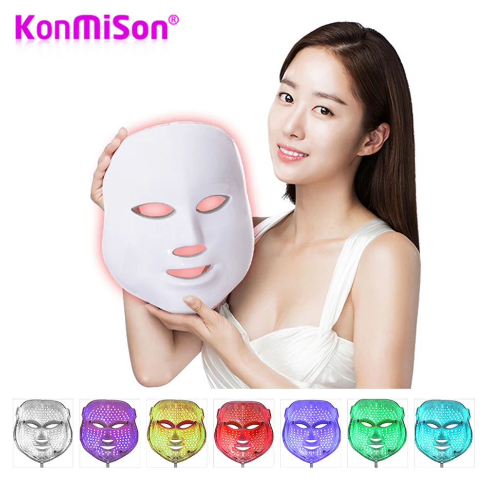 

Konmison 7 Colors Photon LED Facial Mask Beauty Therapy LED Light Skin Care Rejuvenation Wrinkle Acne Removal Face Beauty Spa