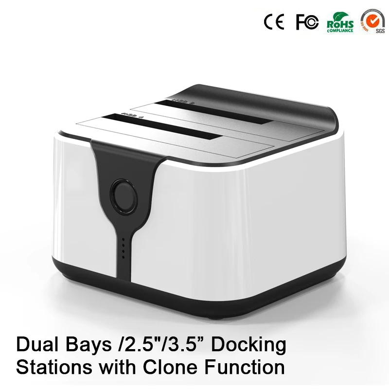  HD05 Aufgerüstet 2 Bay 25/3.5USB 30 zu SATA HDD SSD Docking Station Dual Bay Dock Station mit Klon 
