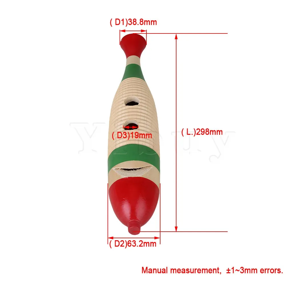 Yibuy S размер детский сад Раннее Обучение деревянная рыба Guiro ударный инструмент