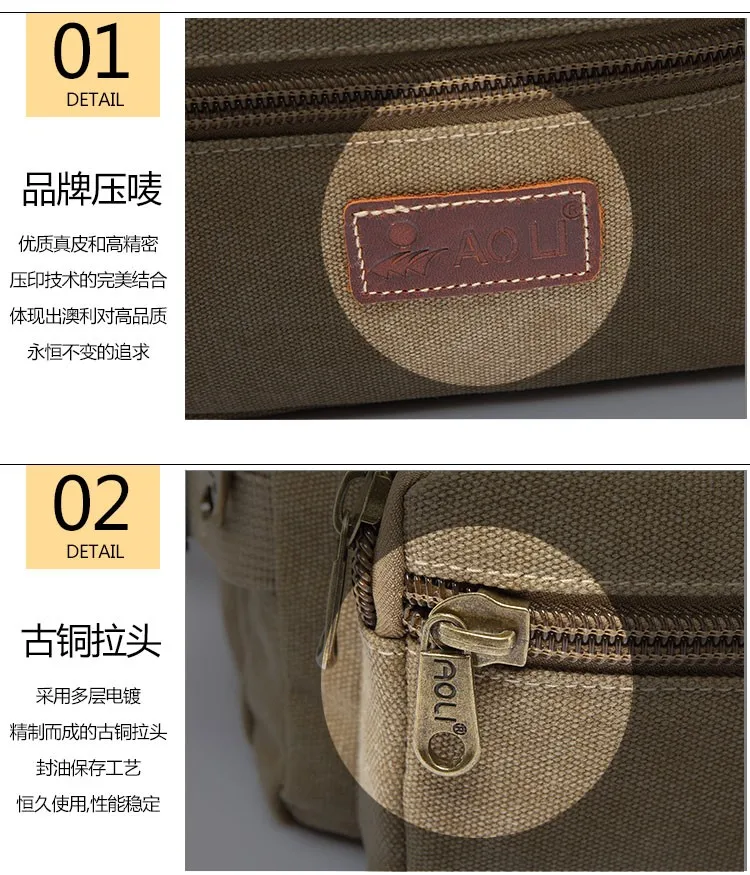 Canvas Men Waist Bag Pack Outdoor Travel Casual Vendor Cycling Money Storage Messegner Shoulder Chest Sling Bag Movement Pockets (7)