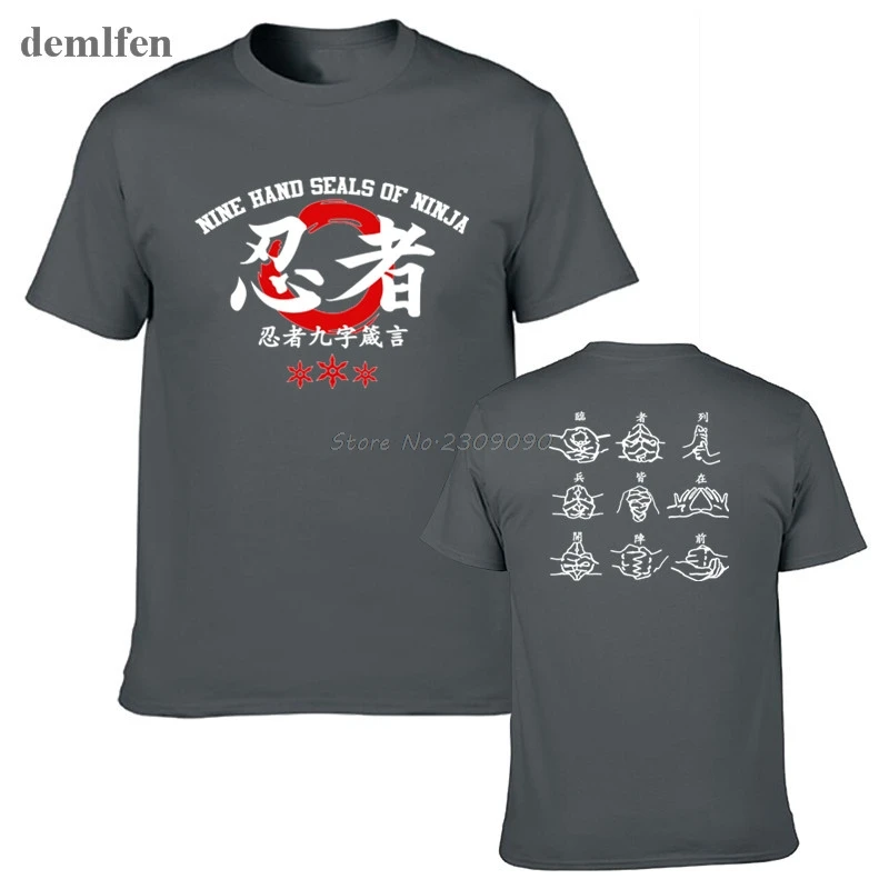 Новая футболка японского самурая, Мужская футболка Shotokan Karate Bujinkan Dojo Pro Wrestling Shinobi, топы, рубашки kanji, хлопковые футболки - Цвет: Dark gray