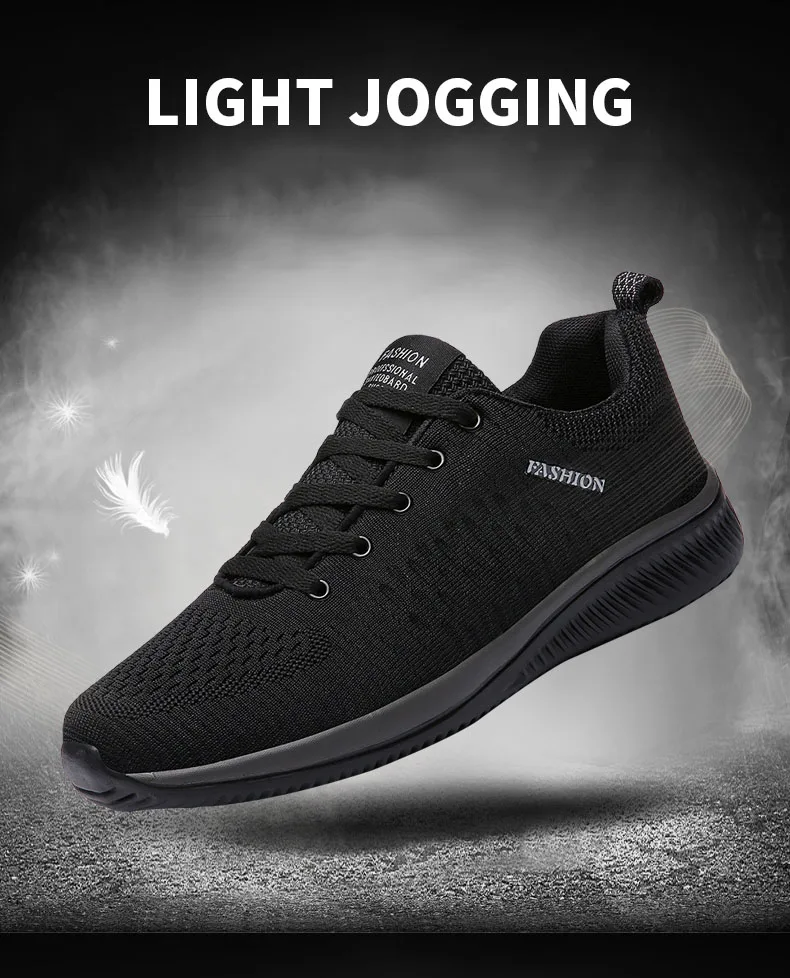 Светильник, спортивная обувь для мужчин, весна-осень, Удобная Нескользящая Мужская обувь черного цвета, уличные Прогулочные кроссовки для мужчин 36-45