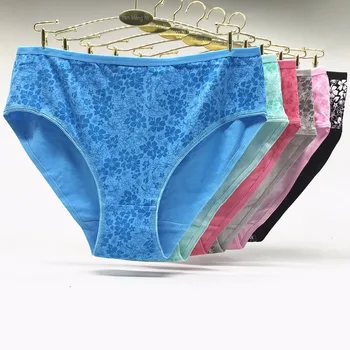 

Pack of 12 2XL 3XL 4XL Printed High Rise Lady Short Briefs Spandex Cotton Mama Size Panties Big Size Women Underwear Wholesale