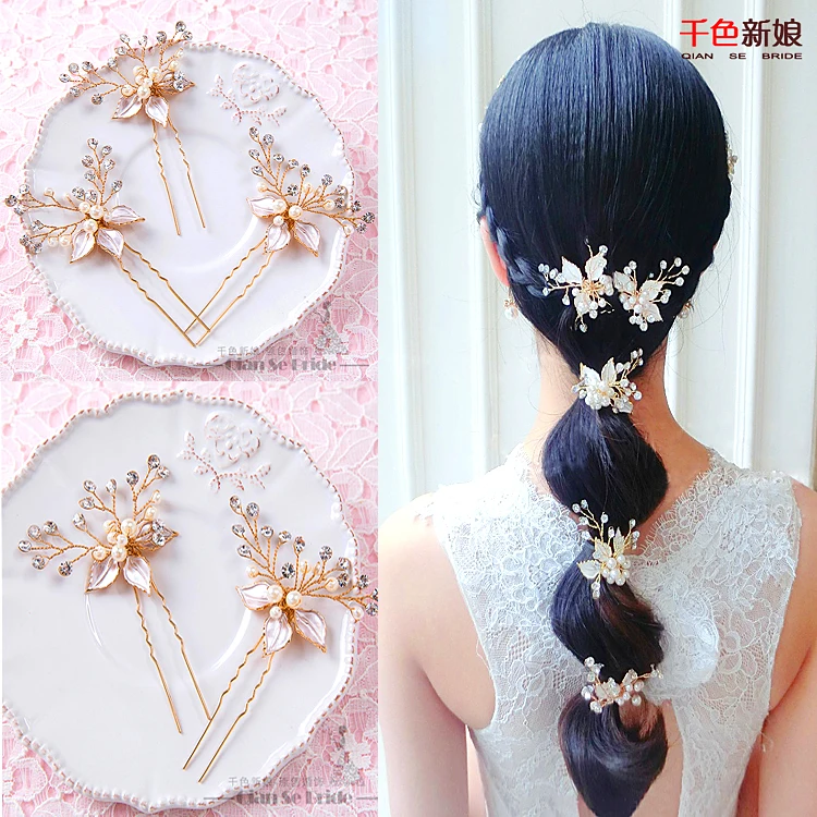 Buy Elegant gold hair sticks luxurious crystal hair